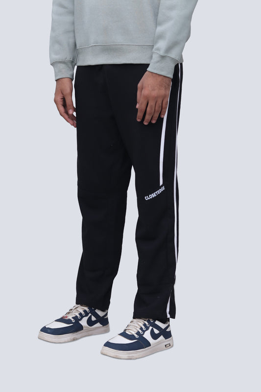 Black Baggy fit trouser with white stripe and side pocket