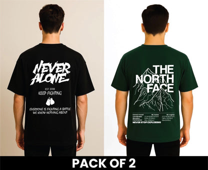 Pack Of 2 DropShoulder T Shirt Never Alone Black The North Face Green