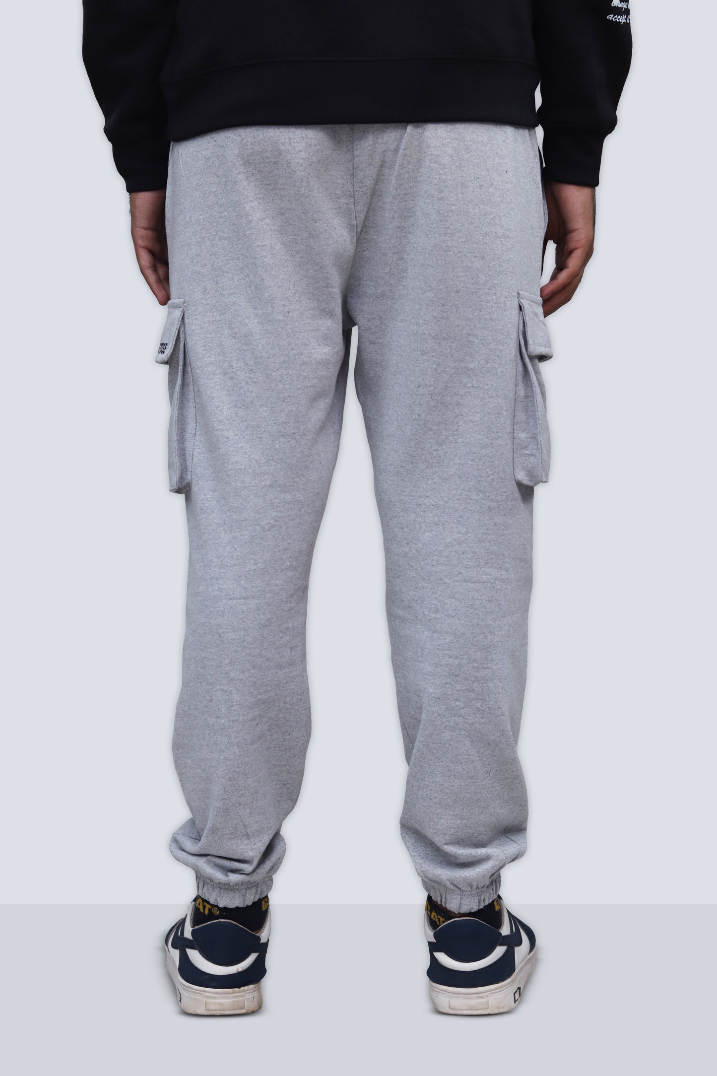 Straight fit heather grey trouser with four pocket