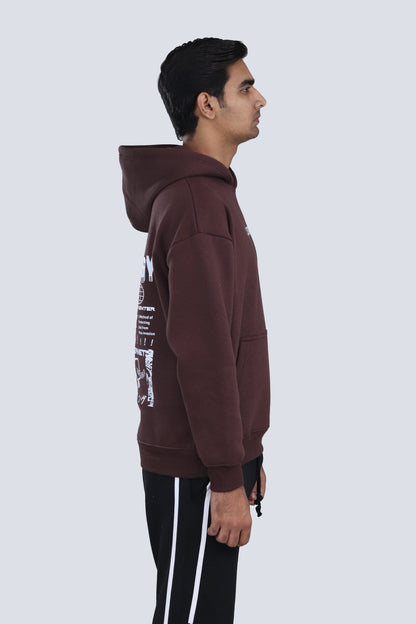 TECHNOLOGY OVERSIZED BROWN HOODIE