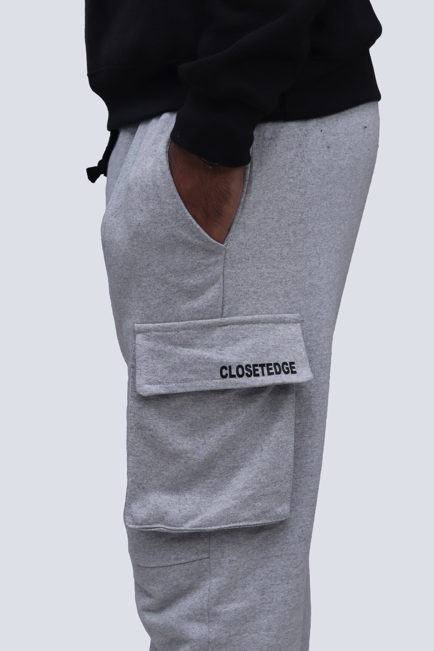 Straight fit heather grey trouser with four pocket