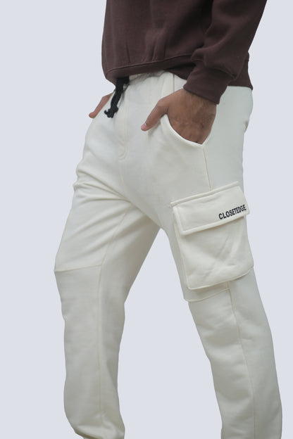 Straight fit Cream trouser with four pocket