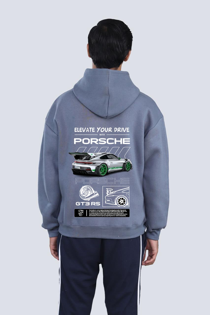 PORSCHE BLUE OVERSIZED HOODIE