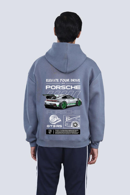 PORSCHE BLUE OVERSIZED HOODIE