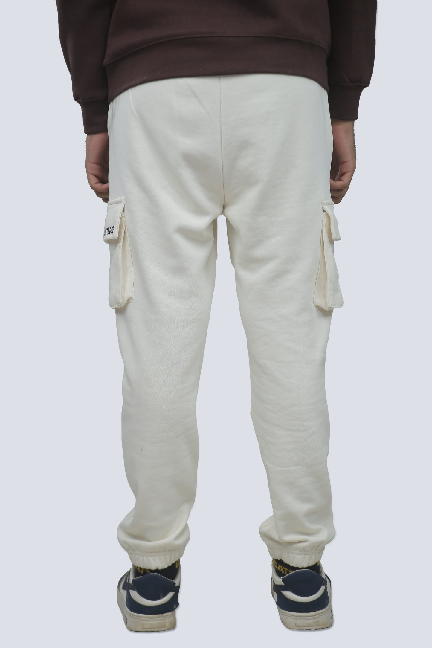 Straight fit Cream trouser with four pocket
