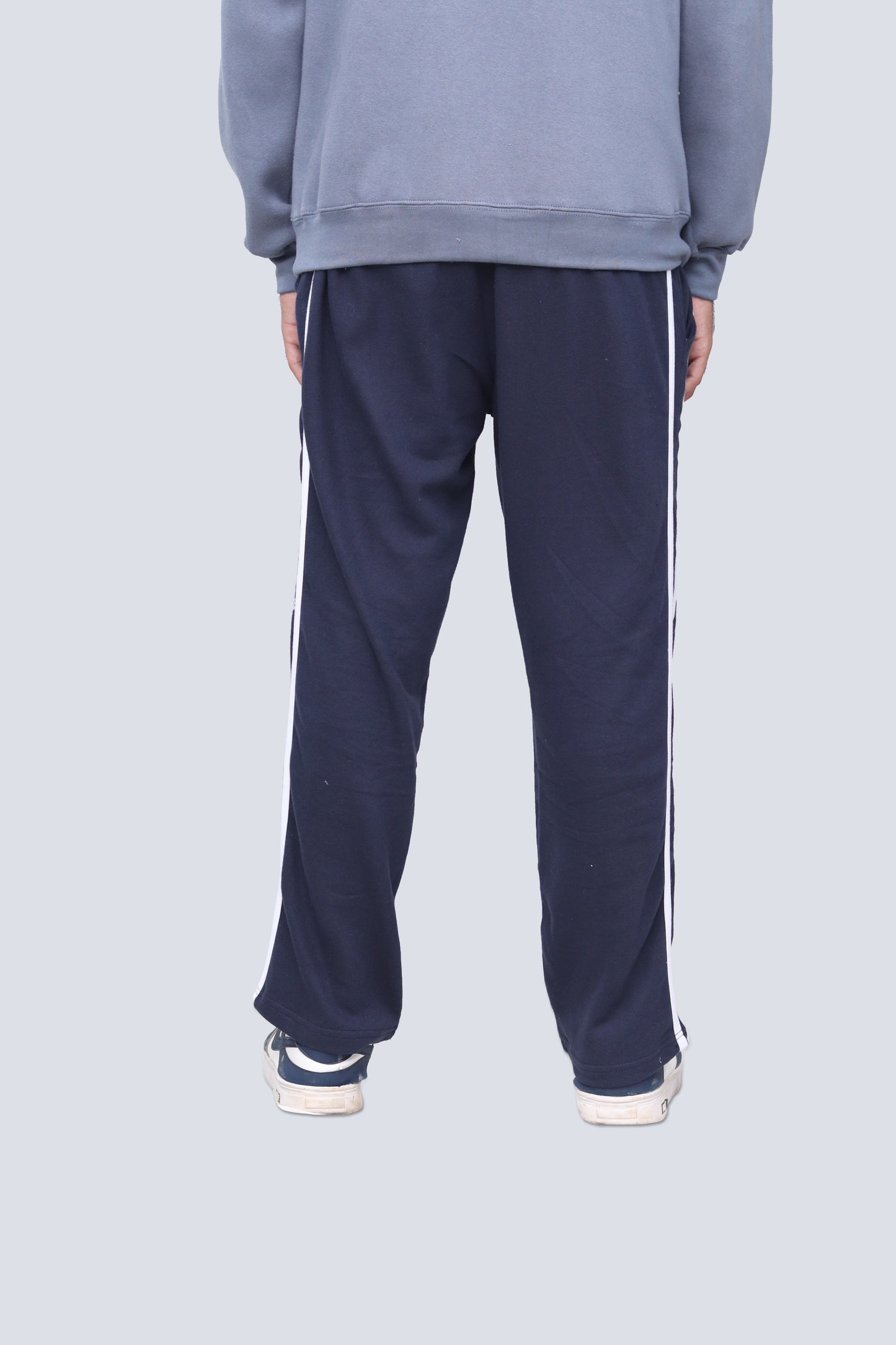 Blue Baggy fit trouser with white stripe and side pocket