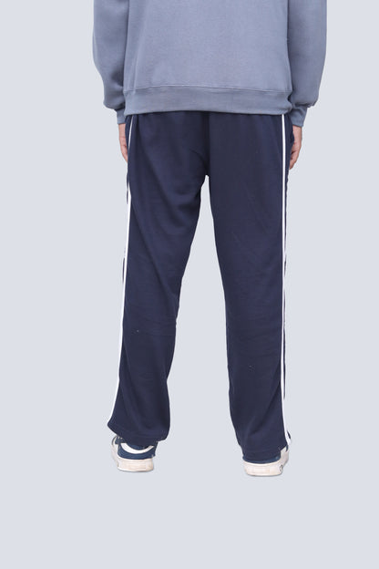 Blue Baggy fit trouser with white stripe and side pocket